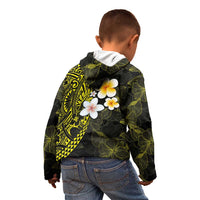 Hawaiian Hibiscus and Plumeria Polynesian Tribal Tattoo Kid Hoodie Yellow Color LT03 - Polynesian Pride