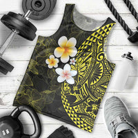 Hawaiian Hibiscus and Plumeria Polynesian Tribal Tattoo Men Tank Top Yellow Color LT03 - Polynesian Pride
