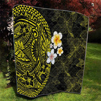 Hawaiian Hibiscus and Plumeria Polynesian Tribal Tattoo Quilt Yellow Color LT03 - Polynesian Pride