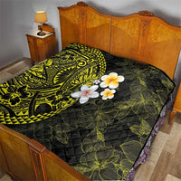 Hawaiian Hibiscus and Plumeria Polynesian Tribal Tattoo Quilt Yellow Color LT03 - Polynesian Pride