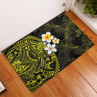 Hawaiian Hibiscus and Plumeria Polynesian Tribal Tattoo Rubber Doormat Yellow Color LT03 - Polynesian Pride