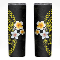 Hawaiian Hibiscus and Plumeria Polynesian Tribal Tattoo Skinny Tumbler Yellow Color LT03 Yellow - Polynesian Pride