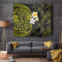 Hawaiian Hibiscus and Plumeria Polynesian Tribal Tattoo Tapestry Yellow Color LT03 - Polynesian Pride