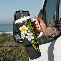 Hawaiian Hibiscus and Plumeria Polynesian Tribal Tattoo Tumbler With Handle Yellow Color LT03 - Polynesian Pride