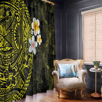 Hawaiian Hibiscus and Plumeria Polynesian Tribal Tattoo Window Curtain Yellow Color LT03 - Polynesian Pride