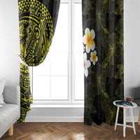 Hawaiian Hibiscus and Plumeria Polynesian Tribal Tattoo Window Curtain Yellow Color LT03 - Polynesian Pride