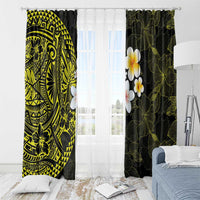 Hawaiian Hibiscus and Plumeria Polynesian Tribal Tattoo Window Curtain Yellow Color LT03 - Polynesian Pride