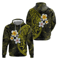 Hawaiian Hibiscus and Plumeria Polynesian Tribal Tattoo Zip Hoodie Yellow Color LT03 - Polynesian Pride