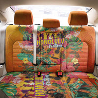 Hawaiian Honolulu Festival Back Car Seat Cover Hawaiian Identity - Hula Dancer and Ukulele Tropical Plants Style LT03 - Polynesian Pride