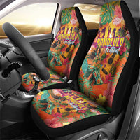 Hawaiian Honolulu Festival Car Seat Cover Hawaiian Identity - Hula Dancer and Ukulele Tropical Plants Style LT03 - Polynesian Pride