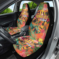 Hawaiian Honolulu Festival Car Seat Cover Hawaiian Identity - Hula Dancer and Ukulele Tropical Plants Style LT03 - Polynesian Pride