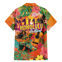 Hawaiian Honolulu Festival Family Matching Mermaid Dress and Hawaiian Shirt Hawaiian Identity - Hula Dancer and Ukulele Tropical Plants Style LT03 - Polynesian Pride