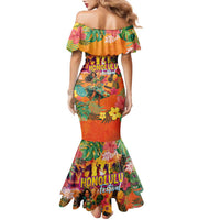 Hawaiian Honolulu Festival Family Matching Mermaid Dress and Hawaiian Shirt Hawaiian Identity - Hula Dancer and Ukulele Tropical Plants Style LT03 - Polynesian Pride