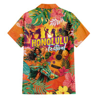 Hawaiian Honolulu Festival Family Matching Puletasi and Hawaiian Shirt Hawaiian Identity - Hula Dancer and Ukulele Tropical Plants Style LT03 - Polynesian Pride