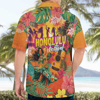 Hawaiian Honolulu Festival Hawaiian Shirt Hawaiian Identity - Hula Dancer and Ukulele Tropical Plants Style LT03 - Polynesian Pride