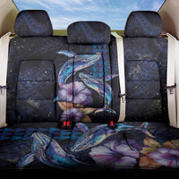 Hawaiian Whales Love Couple Back Car Seat Cover Hibiscus and Kakau Art Tattoo Night Sky Vibe LT03 One Size Navy - Polynesian Pride