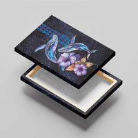 Hawaiian Whales Love Couple Canvas Wall Art Hibiscus and Kakau Art Tattoo Night Sky Vibe LT03 - Polynesian Pride