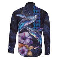 Hawaiian Whales Love Couple Family Matching Mermaid Dress and Hawaiian Shirt Hibiscus and Kakau Art Tattoo Night Sky Vibe LT03 - Polynesian Pride