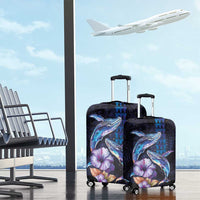 Hawaiian Whales Love Couple Luggage Cover Hibiscus and Kakau Art Tattoo Night Sky Vibe LT03 - Polynesian Pride