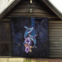 Hawaiian Whales Love Couple Quilt Hibiscus and Kakau Art Tattoo Night Sky Vibe LT03 - Polynesian Pride