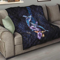 Hawaiian Whales Love Couple Quilt Hibiscus and Kakau Art Tattoo Night Sky Vibe LT03 - Polynesian Pride
