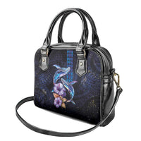 Hawaiian Whales Love Couple Shoulder Handbag Hibiscus and Kakau Art Tattoo Night Sky Vibe LT03 - Polynesian Pride