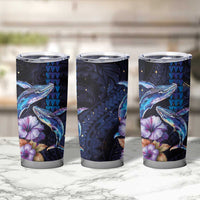Hawaiian Whales Love Couple Tumbler Cup Hibiscus and Kakau Art Tattoo Night Sky Vibe LT03 - Polynesian Pride