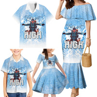 New Zealand Sky Diving Family Matching Mermaid Dress and Hawaiian Shirt Lets Get High LT05 - Polynesian Pride