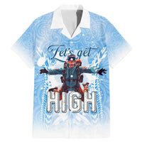 New Zealand Sky Diving Family Matching Mermaid Dress and Hawaiian Shirt Lets Get High LT05 Dad's Shirt - Short Sleeve Blue - Polynesian Pride