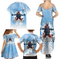 New Zealand Sky Diving Family Matching Summer Maxi Dress and Hawaiian Shirt Lets Get High LT05 - Polynesian Pride