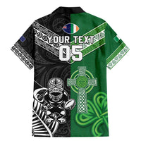 New Zealand And Ireland Rugby Custom Family Matching Mermaid Dress and Hawaiian Shirt Maori Tiki With Shamrock LT05 - Polynesian Pride