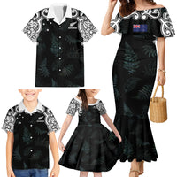 Custom New Zealand Fern Women Rugby Family Matching Mermaid Dress and Hawaiian Shirt Maori Pattern LT05 - Polynesian Pride