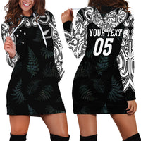 Custom New Zealand Fern Women Rugby Hoodie Dress Maori Pattern LT05 - Polynesian Pride
