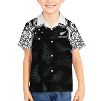 Custom New Zealand Fern Women Rugby Kid Hawaiian Shirt Maori Pattern LT05 Kid Black - Polynesian Pride
