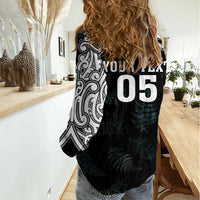 Custom New Zealand Fern Women Rugby Women Casual Shirt Maori Pattern LT05 - Polynesian Pride