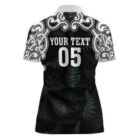 Custom New Zealand Fern Women Rugby Women Polo Shirt Maori Pattern LT05 - Polynesian Pride