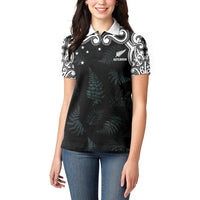 Custom New Zealand Fern Women Rugby Women Polo Shirt Maori Pattern LT05 - Polynesian Pride