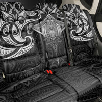 New Zealand Aotearoa Back Car Seat Cover Maori Manta Ray Moko Black - Polynesian Pride