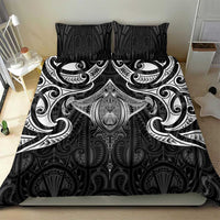 New Zealand Aotearoa Bedding Set Maori Manta Ray Moko Black - Polynesian Pride