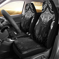 New Zealand Aotearoa Car Seat Cover Maori Manta Ray Moko Black - Polynesian Pride