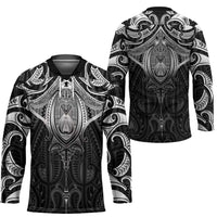 New Zealand Aotearoa Hockey Jersey Maori Manta Ray Moko Black LT05 - Polynesian Pride