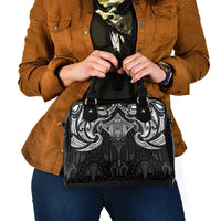 New Zealand Aotearoa Shoulder Handbag Maori Manta Ray Moko Black - Polynesian Pride