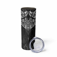 New Zealand Aotearoa Skinny Tumbler Maori Manta Ray Moko Black LT05 - Polynesian Pride