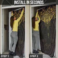 New Zealand Aotearoa Door Cover Maori Manta Ray Moko Gold LT05 - Polynesian Pride