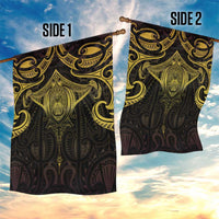 New Zealand Aotearoa Garden Flag Maori Manta Ray Moko Gold LT05 - Polynesian Pride