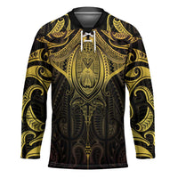 New Zealand Aotearoa Hockey Jersey Maori Manta Ray Moko Gold LT05 Unisex Gold - Polynesian Pride
