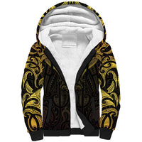 New Zealand Aotearoa Sherpa Hoodie Maori Manta Ray Moko Gold LT05 Unisex Gold - Polynesian Pride