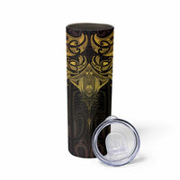 New Zealand Aotearoa Skinny Tumbler Maori Manta Ray Moko Gold LT05 - Polynesian Pride