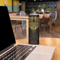 New Zealand Aotearoa Skinny Tumbler Maori Manta Ray Moko Gold LT05 - Polynesian Pride