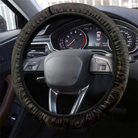 New Zealand Aotearoa Steering Wheel Cover Maori Manta Ray Moko Gold LT05 - Polynesian Pride